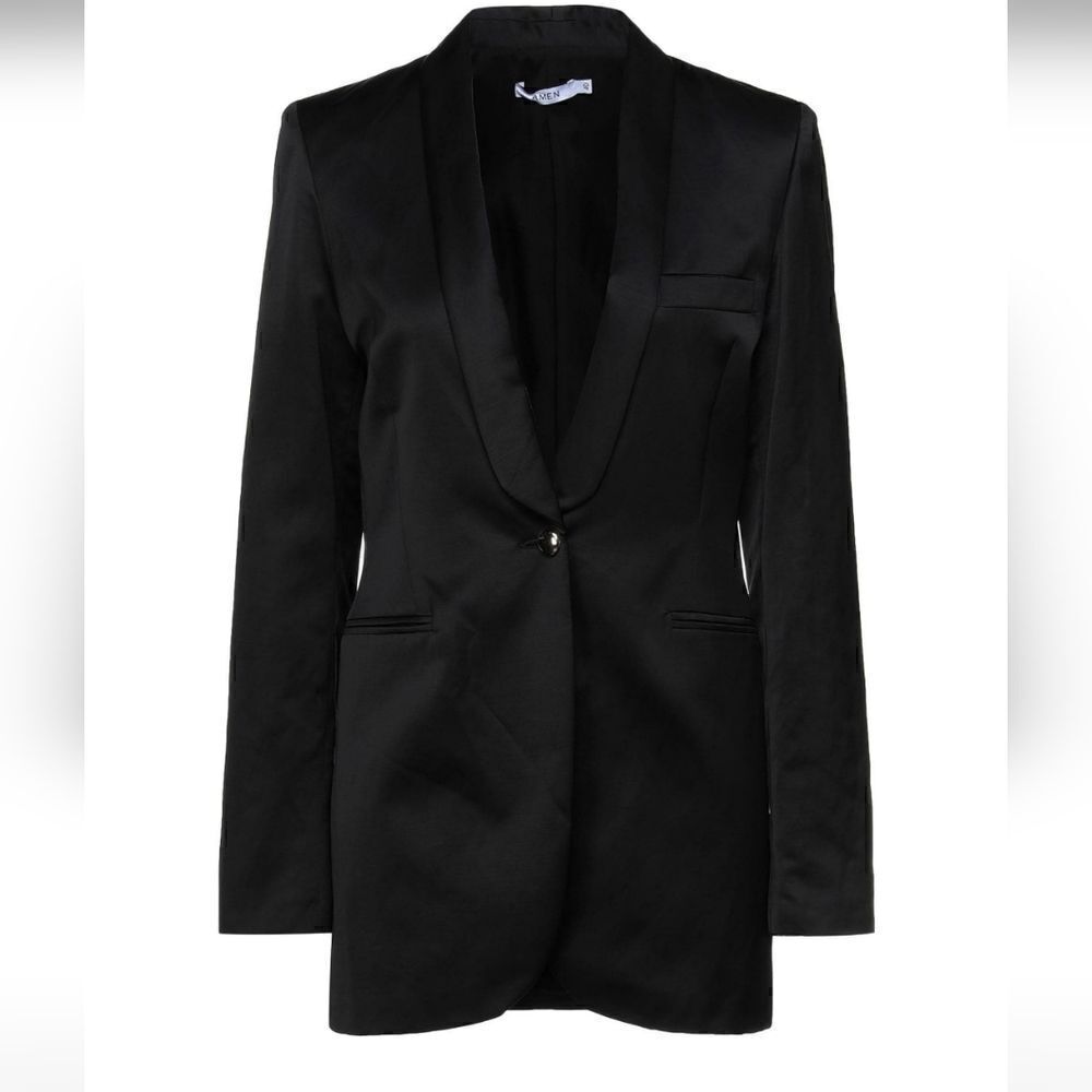 NEW AMEN Couture satin black blazer 6 S